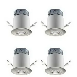 Utilitech 19277-001 Four Inch LED Adjustable Gimbal Recessed Can with Brushed Nickel Finish - 4 Pak