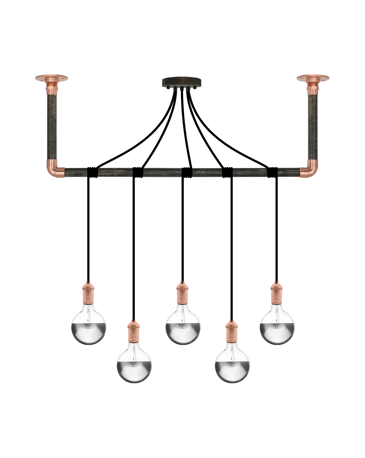 Wrap Chandelier: Black, Ebony and Copper