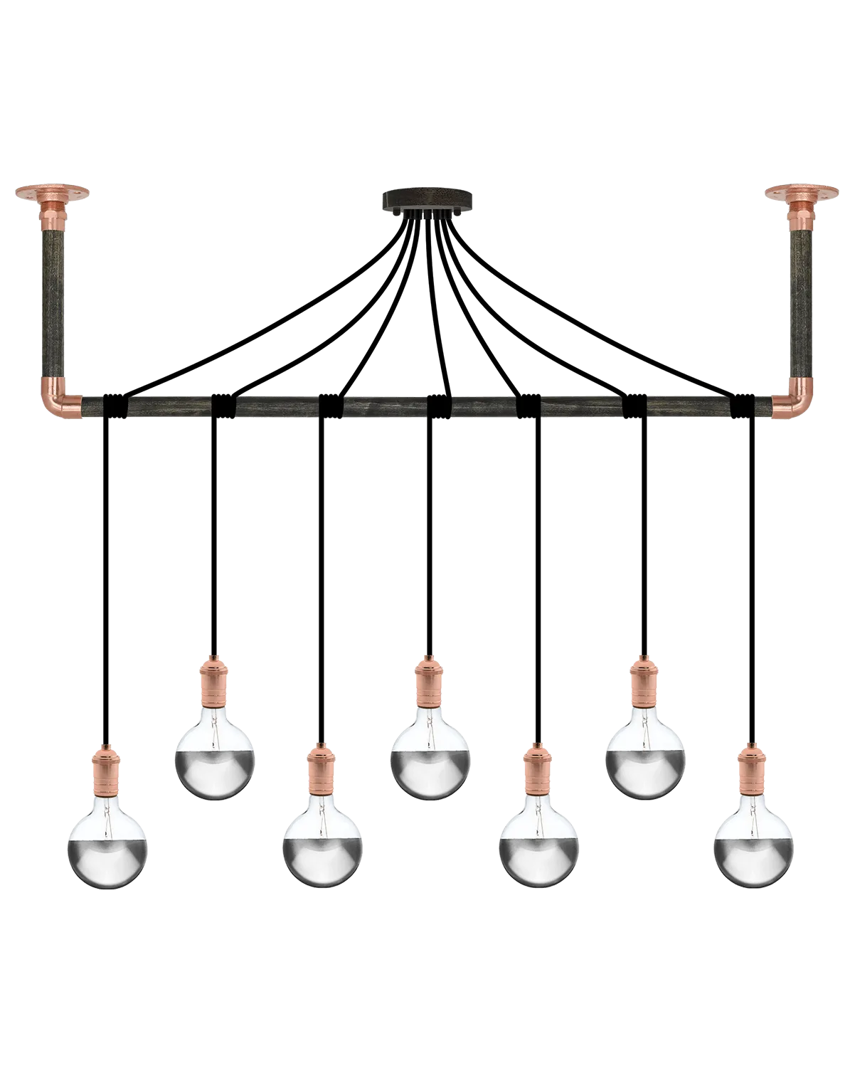 Wrap Chandelier: Black, Ebony and Copper