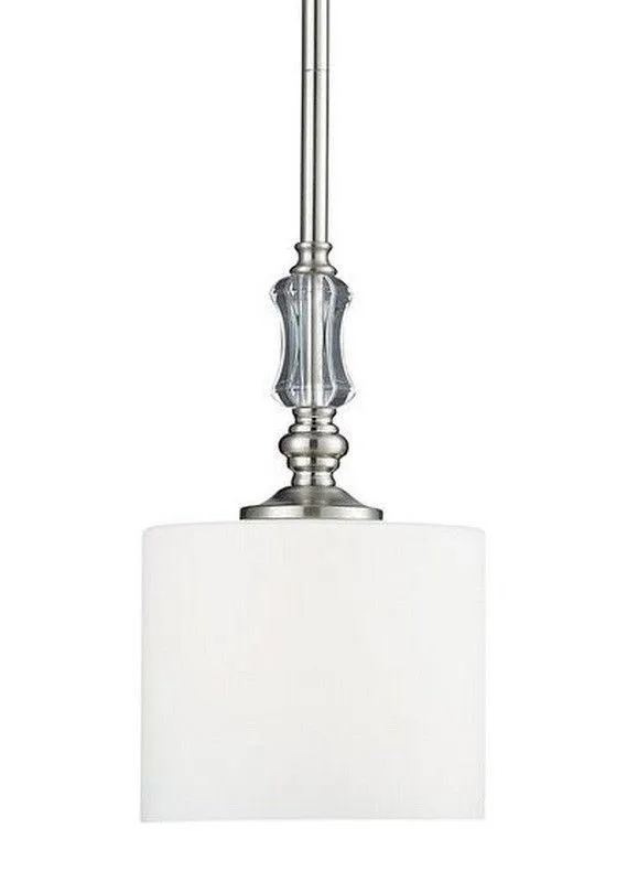 Z-Lite Lighting 2000-MP Avignon Collection One Light Hanging Mini Pendant Chandelier in Brushed Nickel Finish